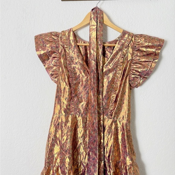 LOVESHACKFANCY Zoya Dress In Gold - Picture 2 of 9